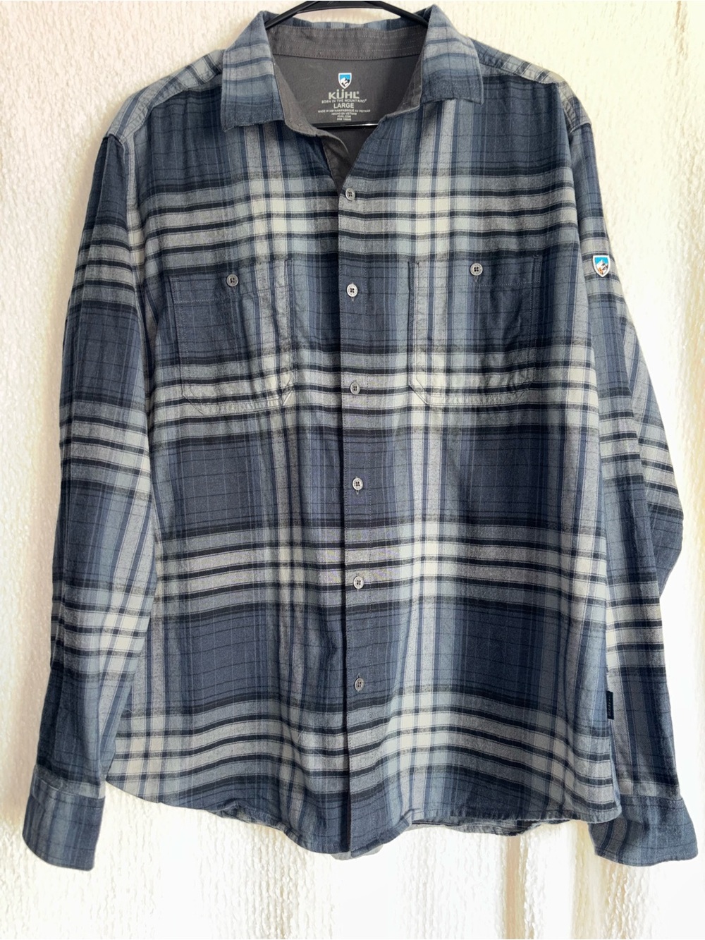 Kuhl Men's Blue and White Plaid Lightweight Shirt Jacket